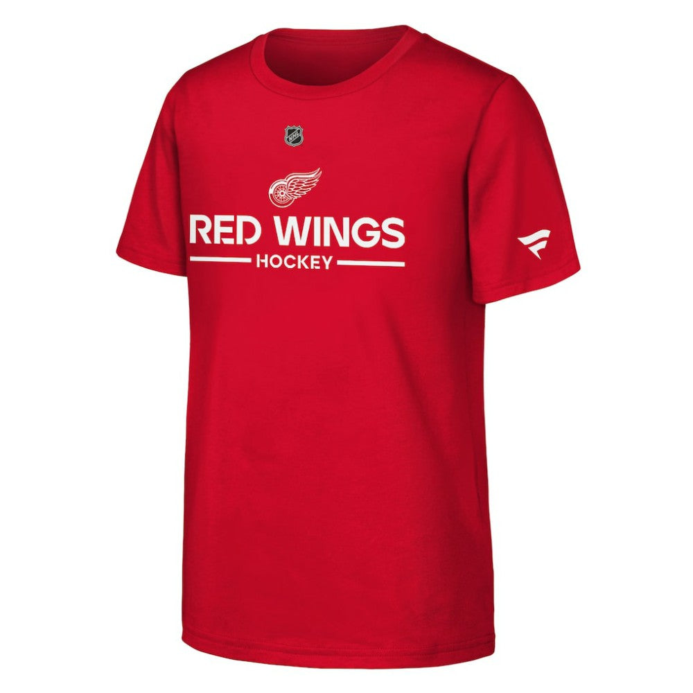 Detroit Red Wings Fanatics Youth Authentic Pro Wordmark T-Shirt - Red | US 202635000