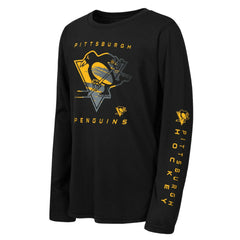 Pittsburgh Penguins Outerstuff Youth Seize the Win Long Sleeve T-Shirt - Black | US 202635043