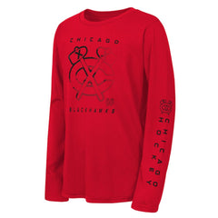 Chicago Blackhawks Outerstuff Youth Seize the Win Long Sleeve T-Shirt - Red | US 202635053