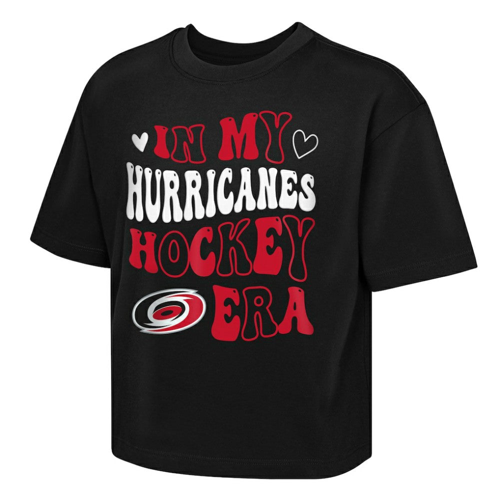 Carolina Hurricanes Outerstuff Girls Youth In My Era Boxy T-Shirt - Black | US 202635110