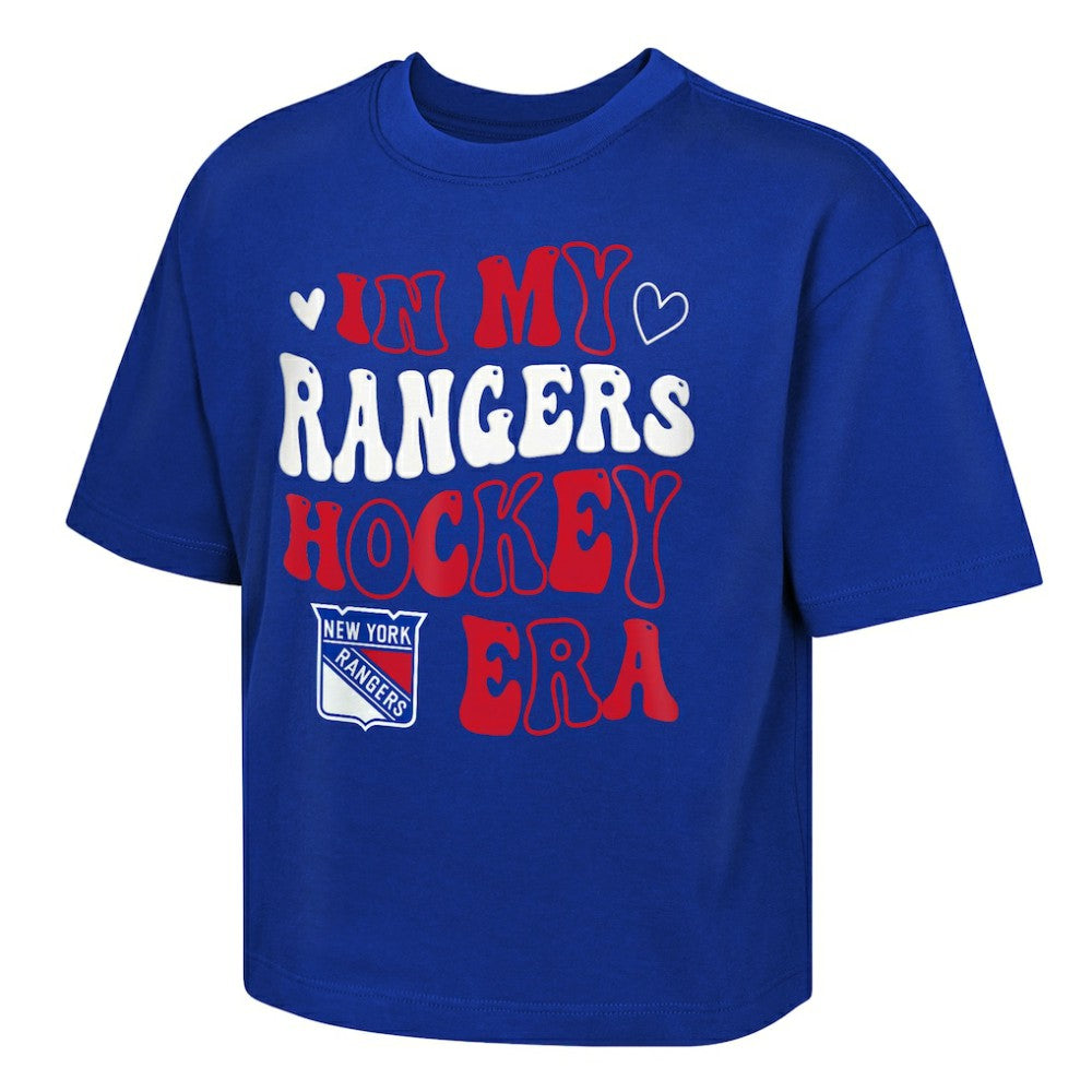 New York Rangers Outerstuff Girls Youth In My Era Boxy T-Shirt - Blue | US 202635112