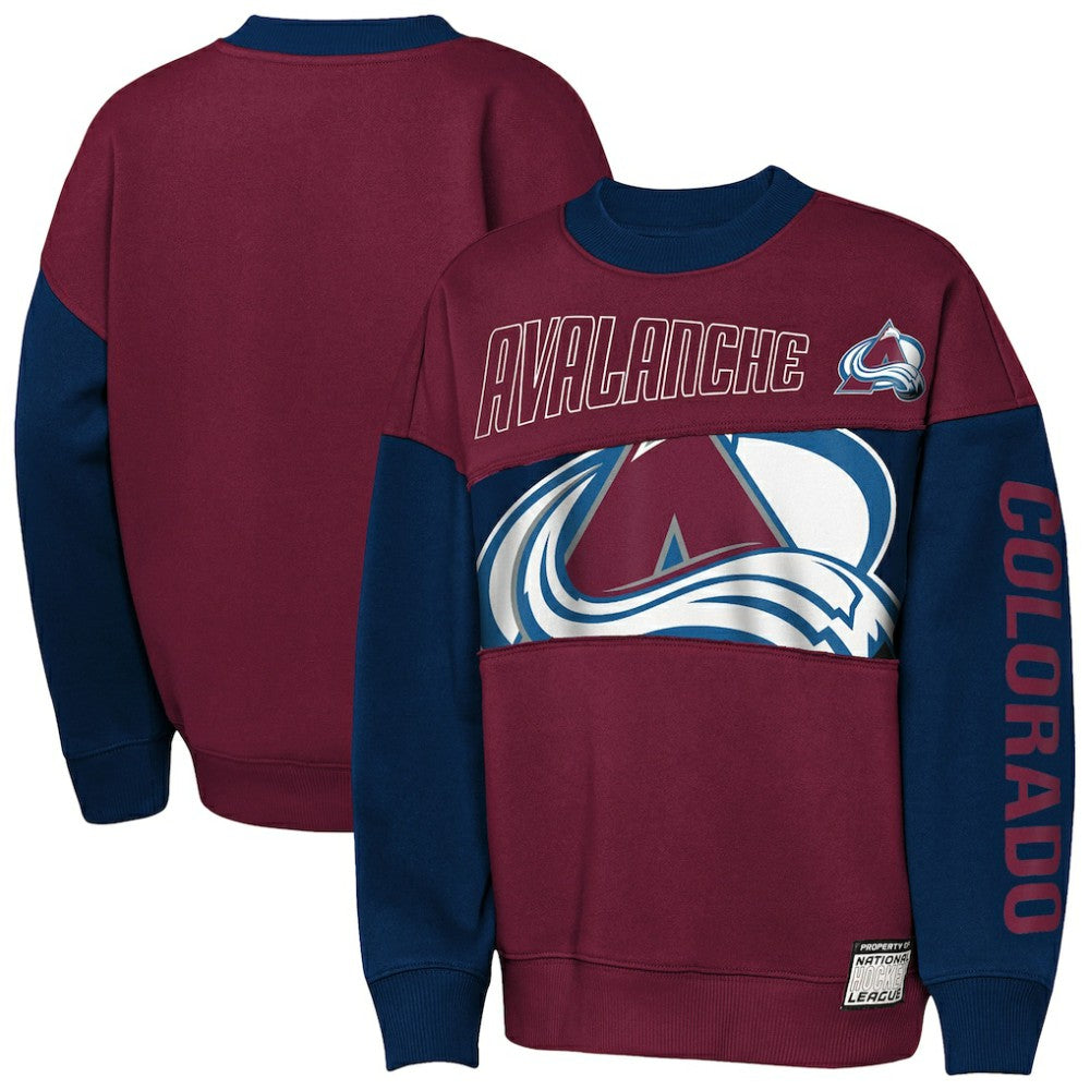 Colorado Avalanche Outerstuff Youth Impact Player Sweatshirt - Burgundy/Navy | US 202635172
