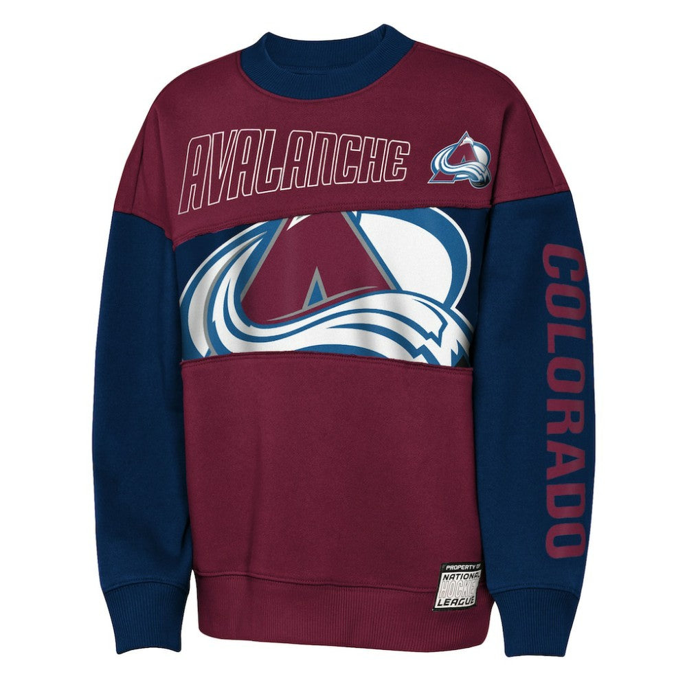 Colorado Avalanche Outerstuff Youth Impact Player Sweatshirt - Burgundy/Navy | US 202635172