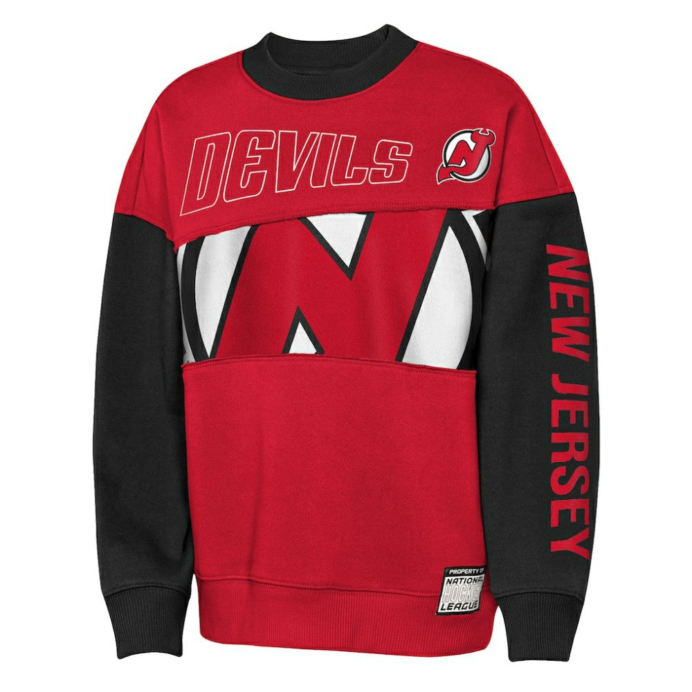 New Jersey Devils Outerstuff Youth Impact Player Sweatshirt - Red/Black | US 202635176