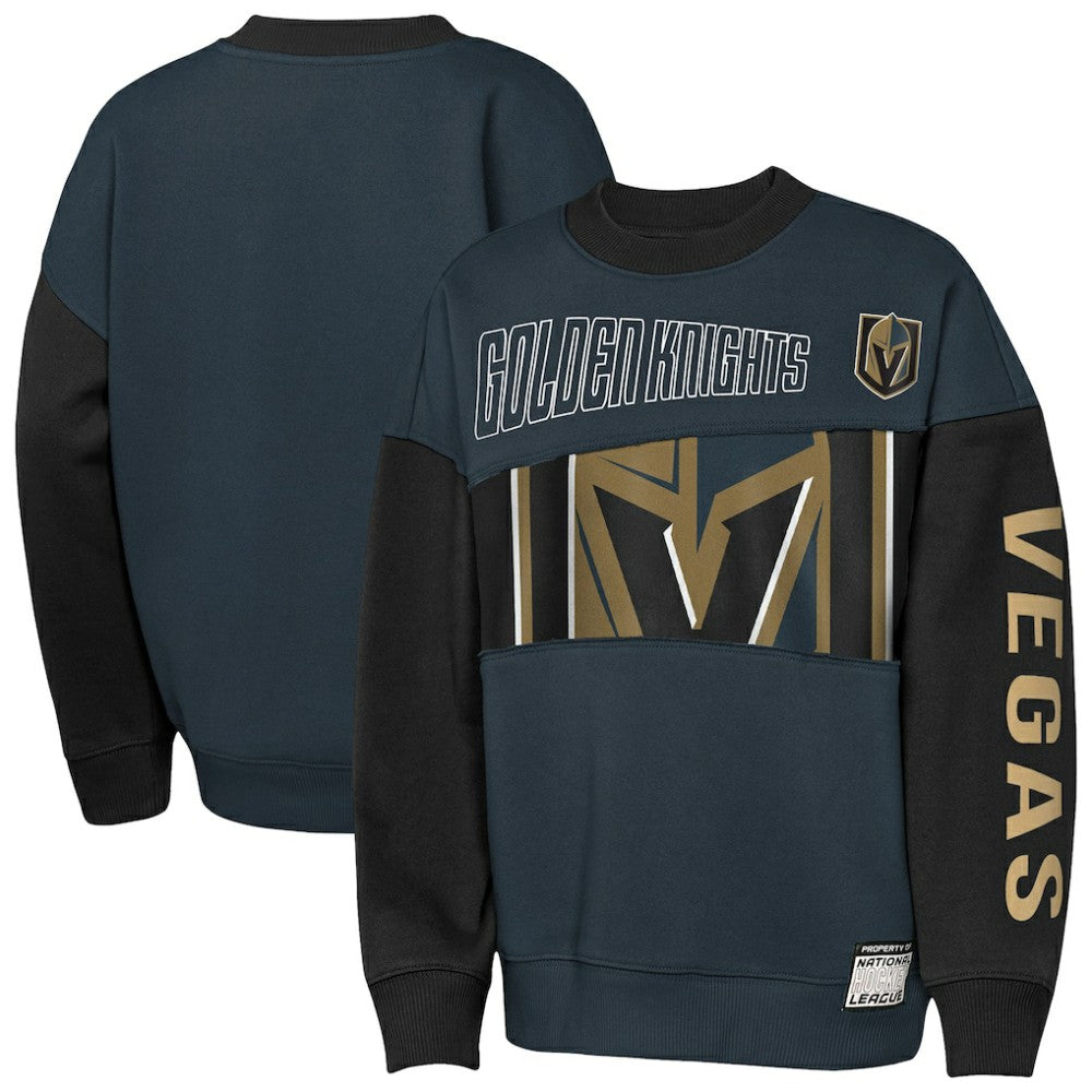 Vegas Golden Knights Outerstuff Youth Impact Player Sweatshirt - Steel/Black | US 202635178