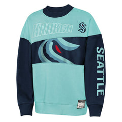 Seattle Kraken Outerstuff Youth Impact Player Sweatshirt - Light Blue/Deep Sea Blue | US 202635179