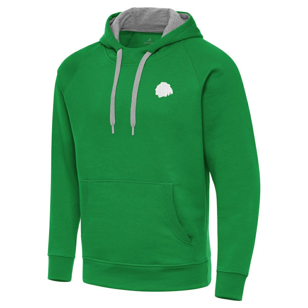Chicago Blackhawks Antigua St. Patrick's Day Victory Pullover Hoodie - Kelly Green | US 202635194