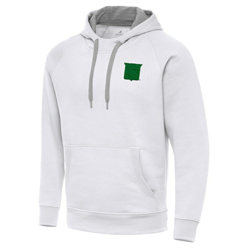 New York Rangers Antigua St. Patrick's Day Victory Pullover Hoodie - White | US 202635200