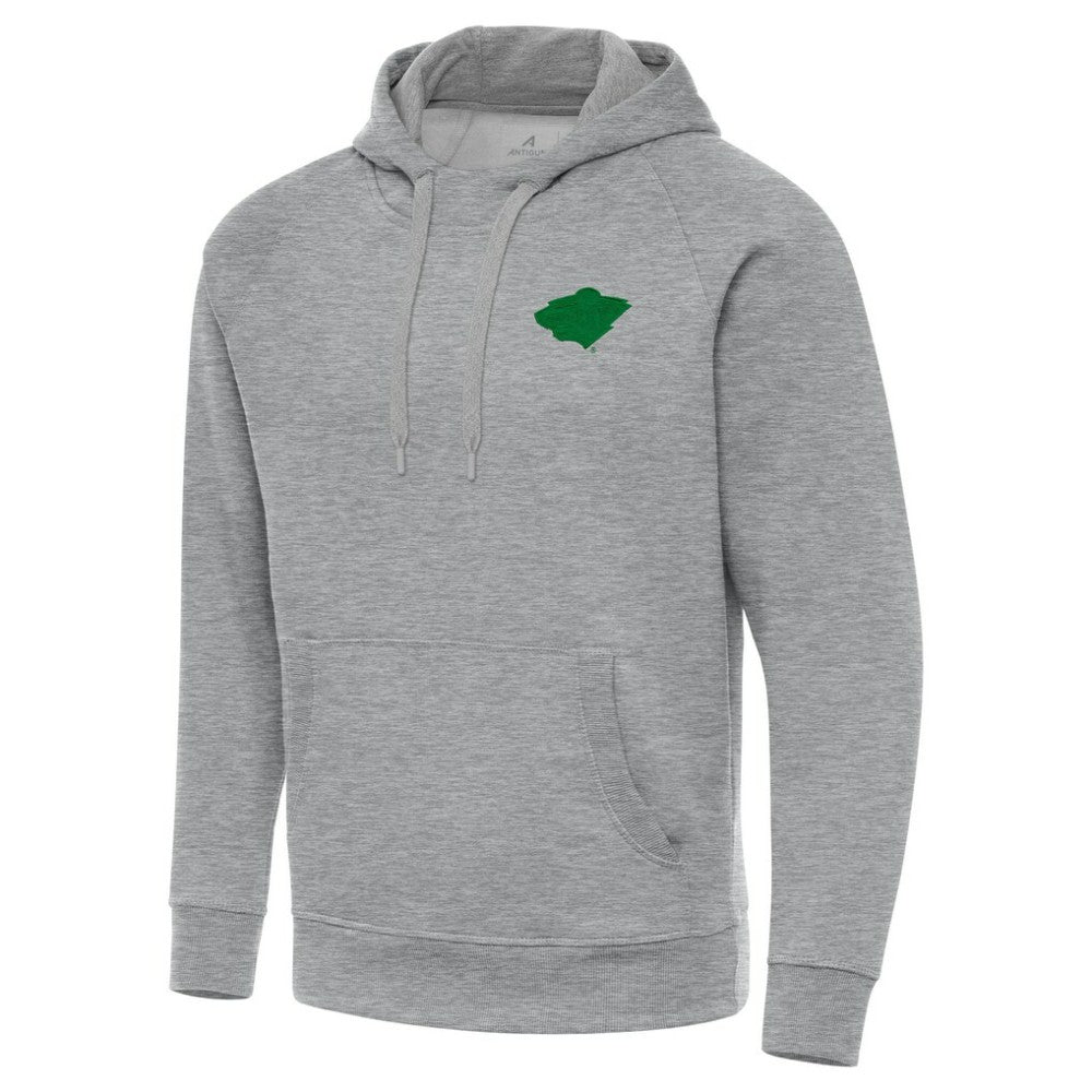 Minnesota Wild Antigua St. Patrick's Day Victory Pullover Hoodie - Heather Gray | US 202635202