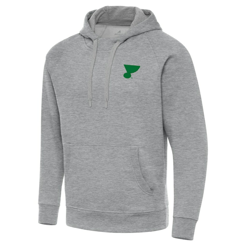 St. Louis Blues Antigua St. Patrick's Day Victory Pullover Hoodie - Heather Gray | US 202635217