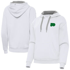 Philadelphia Flyers Antigua Women's St. Patrick's Day Victory Pullover Hoodie - White | US 202635231