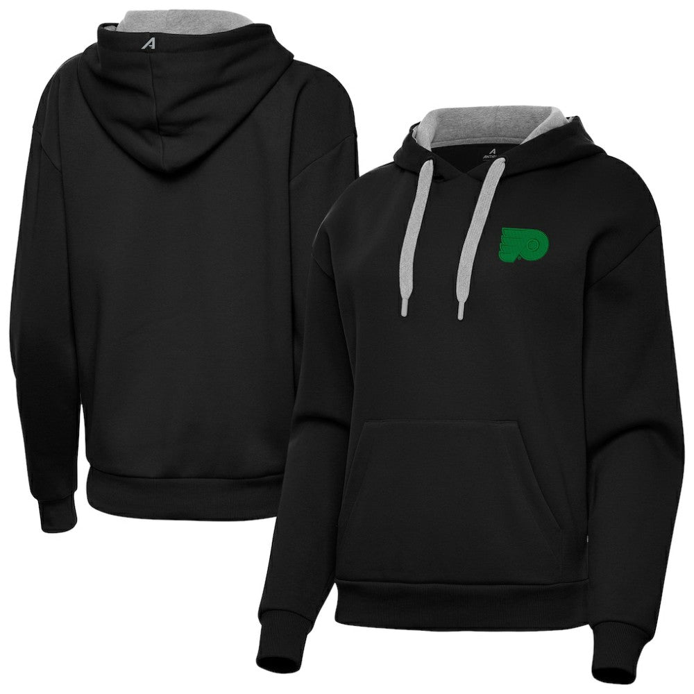 Philadelphia Flyers Antigua Women's St. Patrick's Day Victory Pullover Hoodie - Black | US 202635232