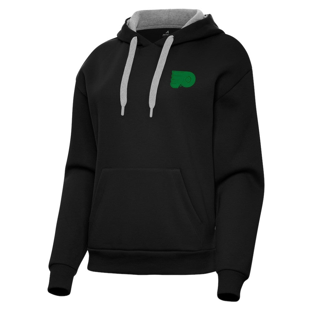 Philadelphia Flyers Antigua Women's St. Patrick's Day Victory Pullover Hoodie - Black | US 202635232