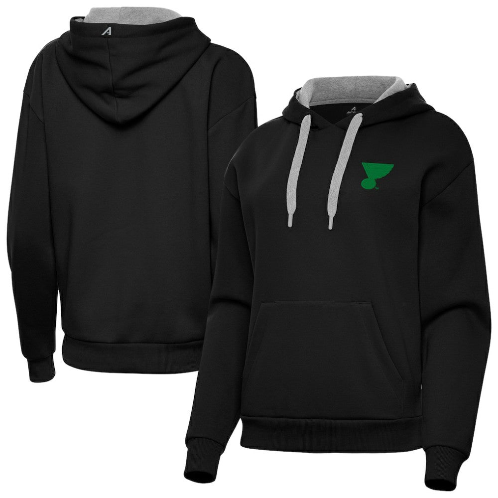 St. Louis Blues Antigua Women's St. Patrick's Day Victory Pullover Hoodie - Black | US 202635241