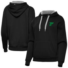 St. Louis Blues Antigua Women's St. Patrick's Day Victory Pullover Hoodie - Black | US 202635241