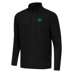 Chicago Blackhawks Antigua St. Patrick Intent Quarter-Zip Pullover Top - Black | US 202635287