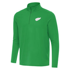 Detroit Red Wings Antigua St. Patrick Intent Quarter-Zip Pullover Top - Kelly Green | US 202635305