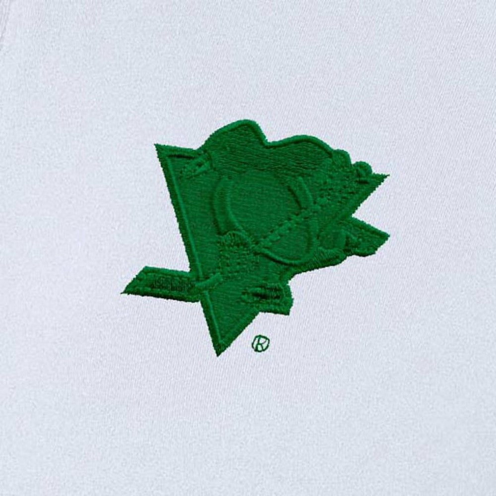 Pittsburgh Penguins Antigua Women's St. Patrick's Day Intent Quarter-Zip Performance Pullover - White | US 202635359