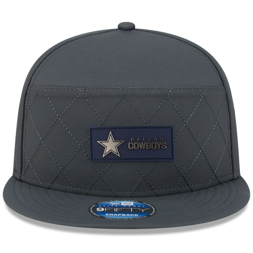 Dallas Cowboys New Era 2025 Sideline Cold Weather Split Panel 9FIFTY Snapback Hat - Charcoal Hats