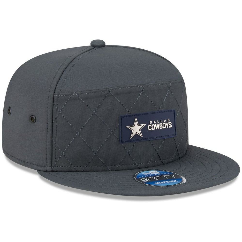 Dallas Cowboys New Era 2025 Sideline Cold Weather Split Panel 9FIFTY Snapback Hat - Charcoal Hats