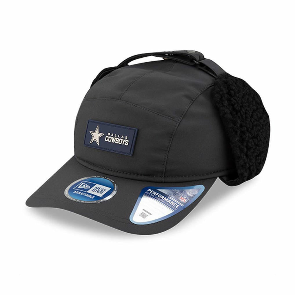 Dallas Cowboys New Era 2025 Sideline Cold Weather Runner Dog Ear Adjustable Hat - Charcoal Hats