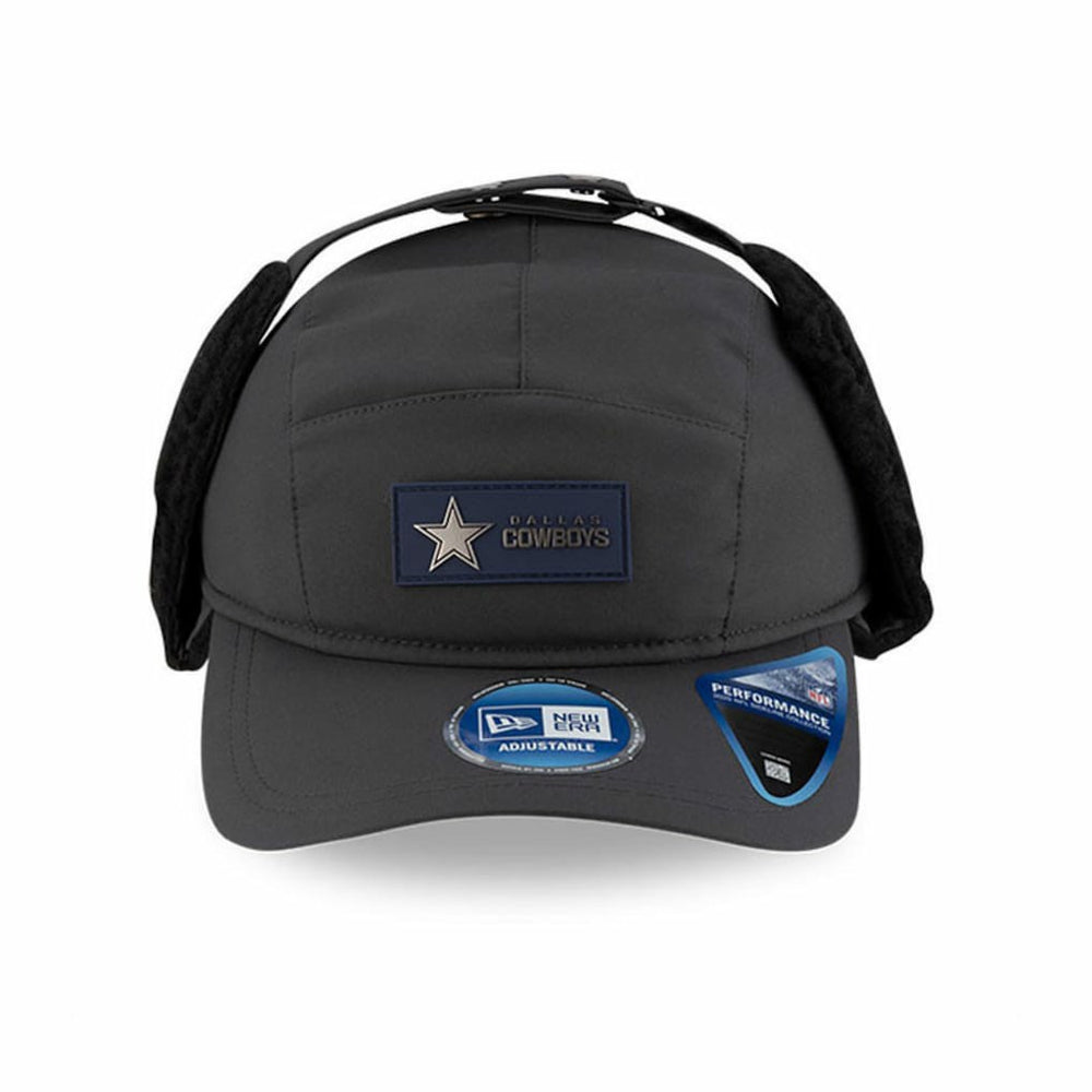 Dallas Cowboys New Era 2025 Sideline Cold Weather Runner Dog Ear Adjustable Hat - Charcoal Hats