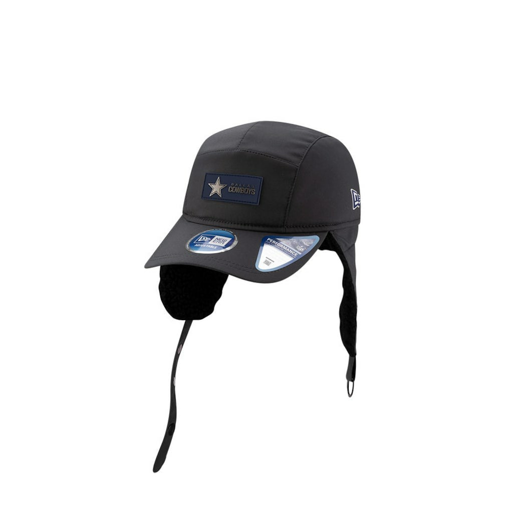 Dallas Cowboys New Era 2025 Sideline Cold Weather Runner Dog Ear Adjustable Hat - Charcoal Hats