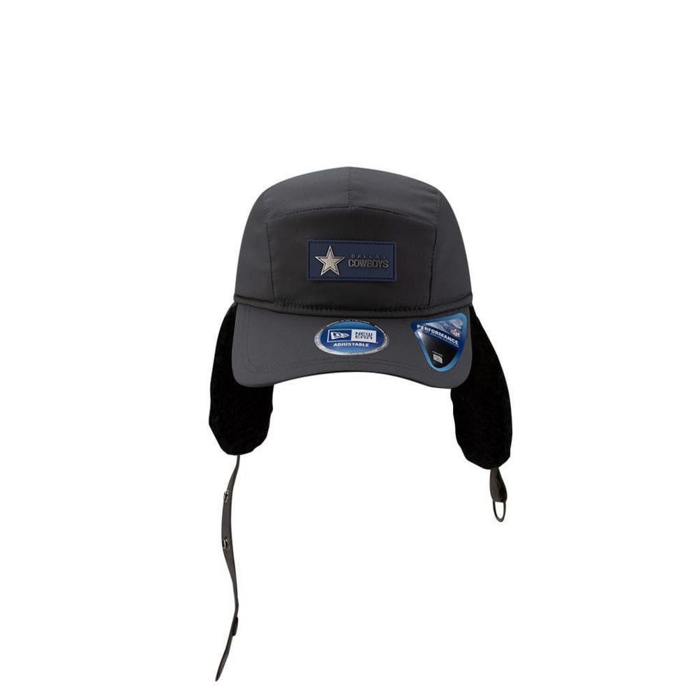 Dallas Cowboys New Era 2025 Sideline Cold Weather Runner Dog Ear Adjustable Hat - Charcoal Hats