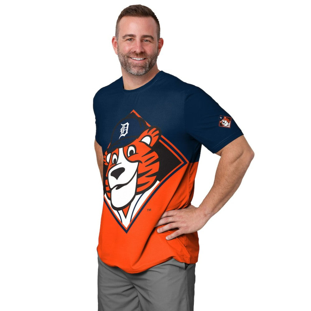 Detroit Tigers FOCO Big Logo Mascot T-Shirt - Navy/Orange T-shirts