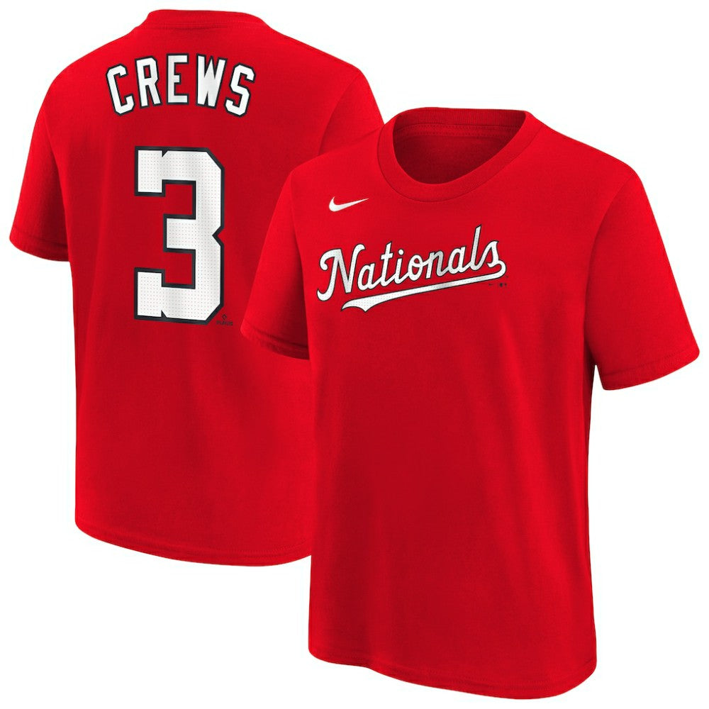Dylan Crews Washington Nationals Nike Youth Name & Number T-Shirt - Red T-shirts