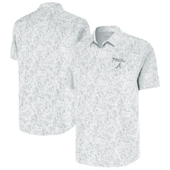 Atlanta Braves Antigua Palm Tree Spring Training Lush Button-Up Shirt - White