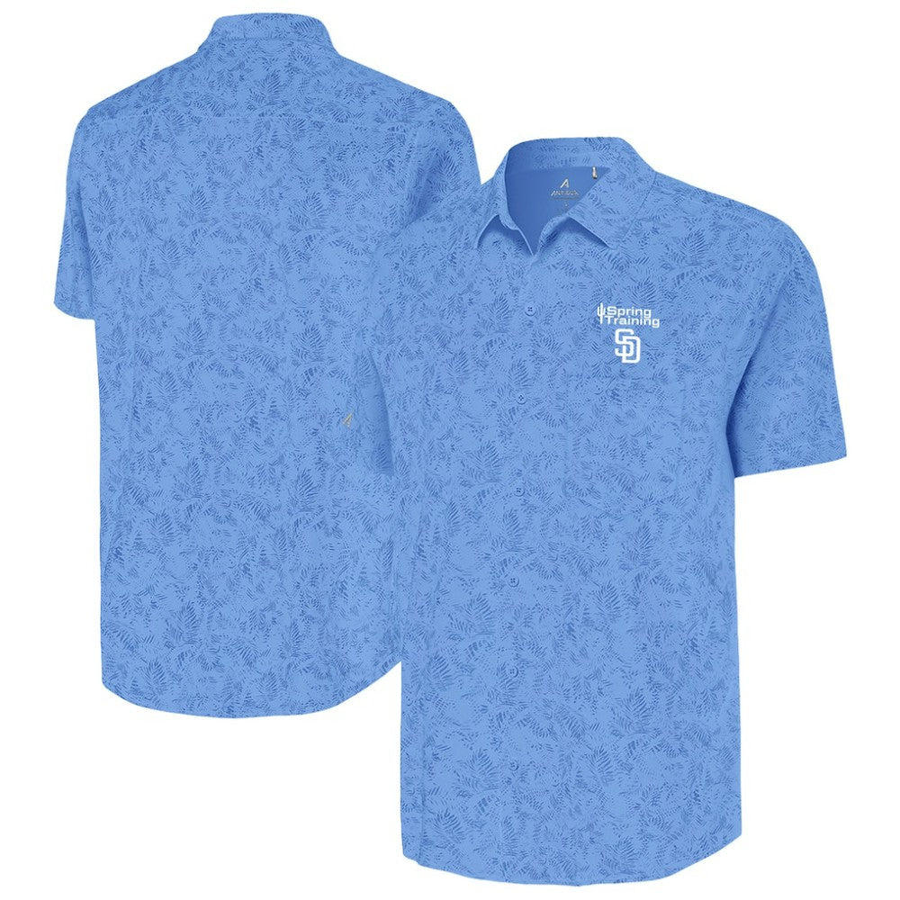 San Diego Padres Antigua Cactus Spring Training Lush Button-Up Shirt - Powder Blue