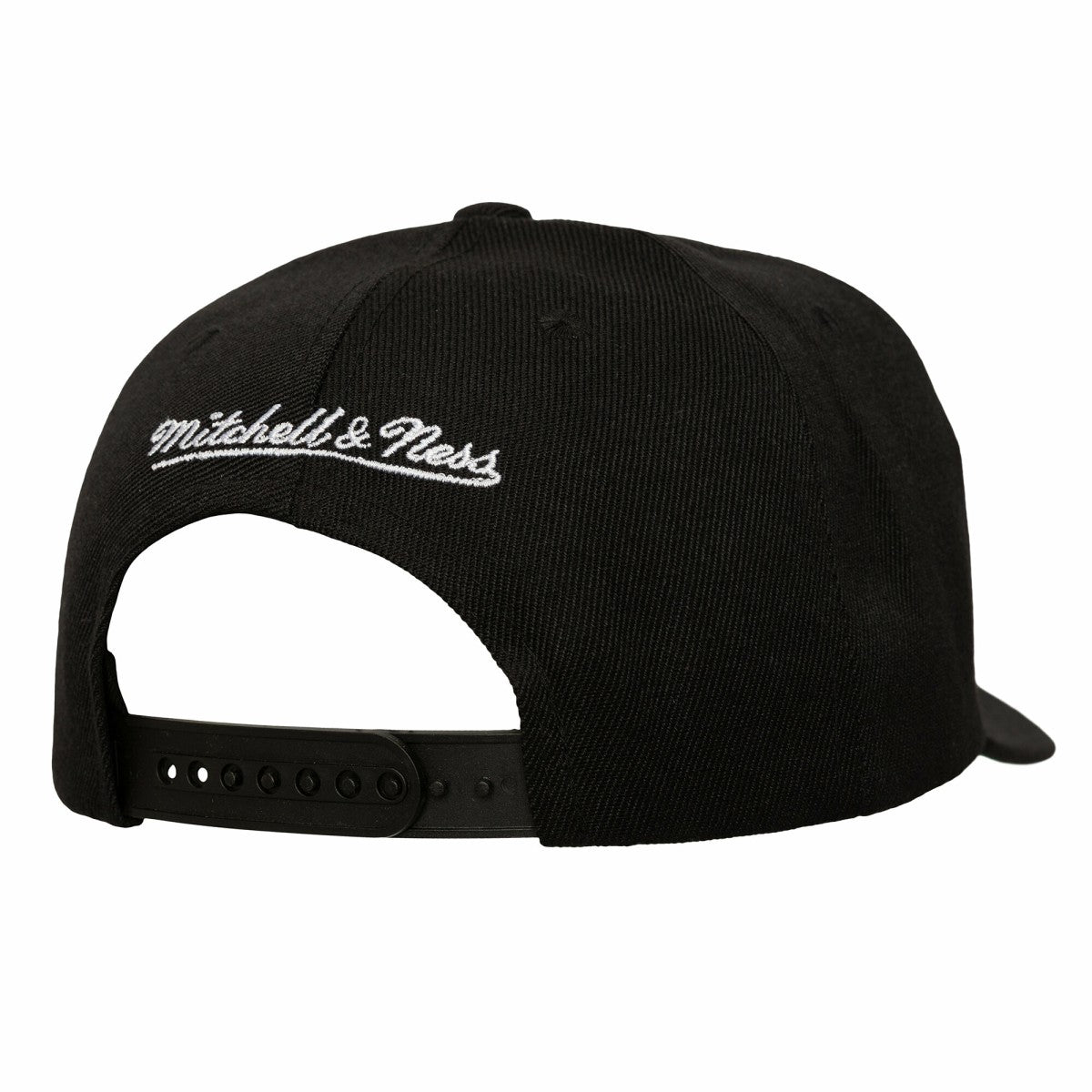 New York Knicks Busted Logo Wordmark Wrap-Around Pro Pinch Adjustable Hat Black - Mitchell & Ness