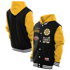 Boston Bruins New Era Full-Snap Fleece Hoodie Jacket - Black/Gold | US 202641094
