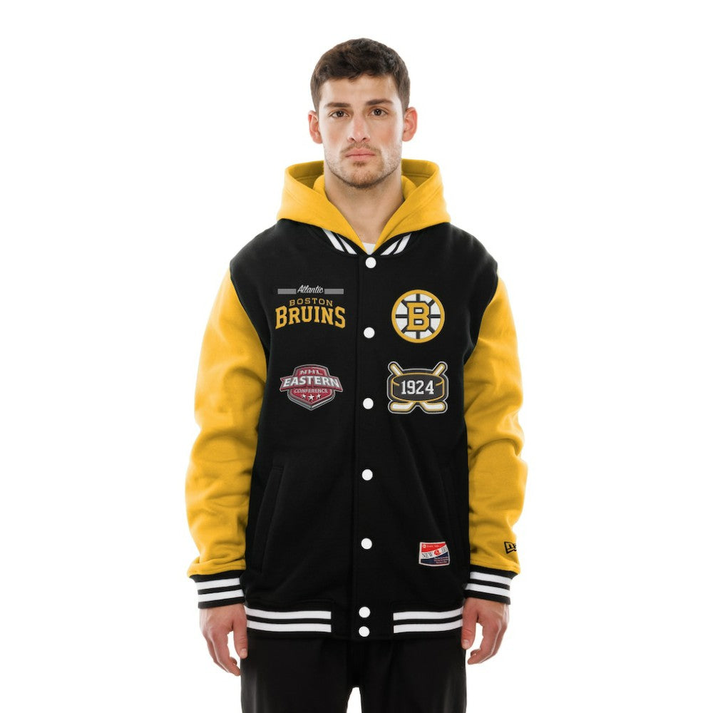 Boston Bruins New Era Full-Snap Fleece Hoodie Jacket - Black/Gold | US 202641094