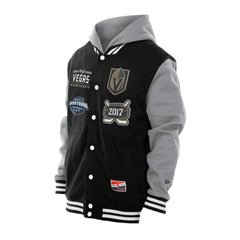 Vegas Golden Knights New Era Full-Snap Fleece Hoodie Jacket - Black/Grey | US 202641104