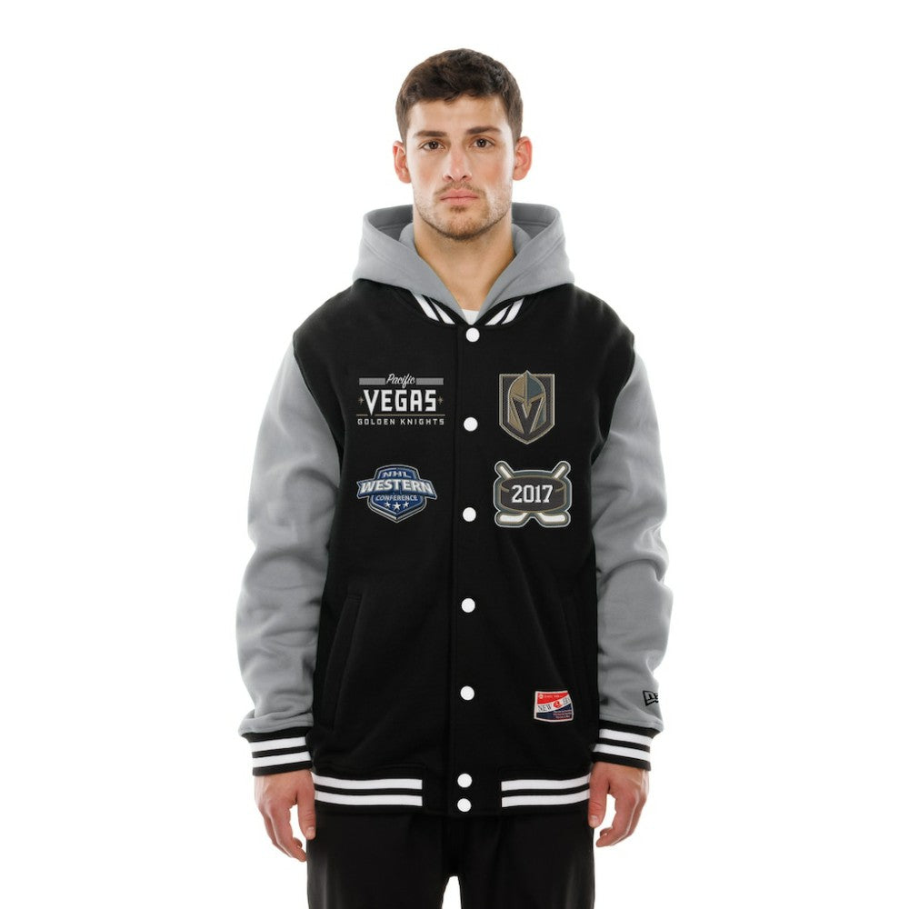 Vegas Golden Knights New Era Full-Snap Fleece Hoodie Jacket - Black/Grey | US 202641104