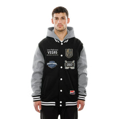 Vegas Golden Knights New Era Full-Snap Fleece Hoodie Jacket - Black/Grey | US 202641104