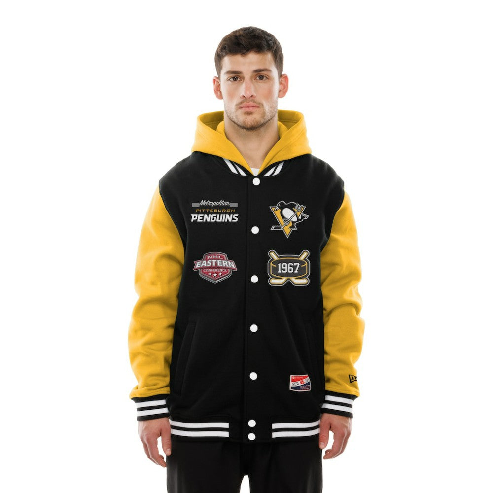 Pittsburgh Penguins New Era Full-Snap Fleece Hoodie Jacket - Black/Gold | US 202641110