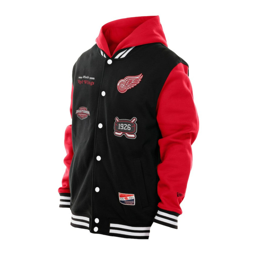 Detroit Red Wings New Era Full-Snap Fleece Hoodie Jacket - Black/Red | US 202641114