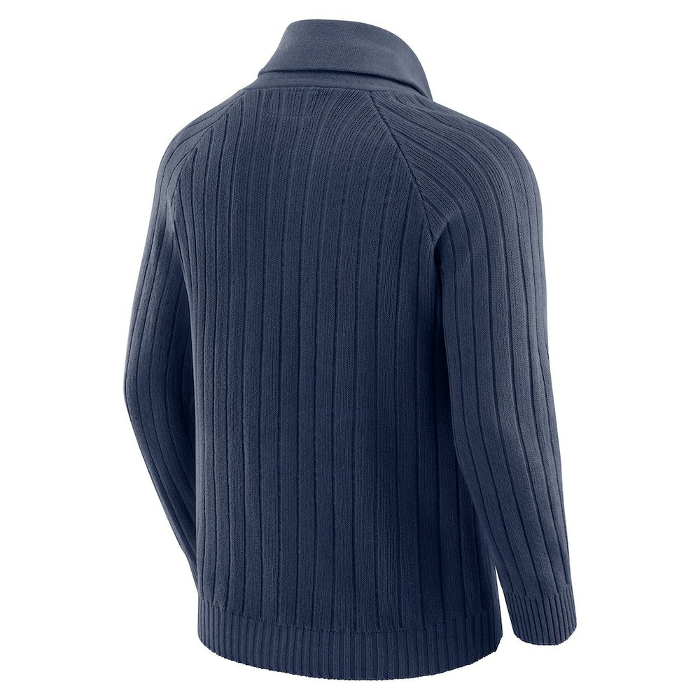 Dallas Cowboys J. Palmer The Playmaker Cardigan Raglan Sweater - Navy