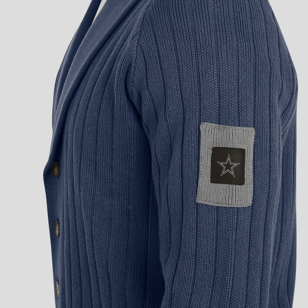 Dallas Cowboys J. Palmer The Playmaker Cardigan Raglan Sweater - Navy