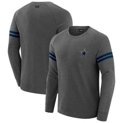 Dallas Cowboys J. Palmer Players Lounge Raglan Tri-Blend Sweatshirt - Dark Heather Gray Sweatshirts