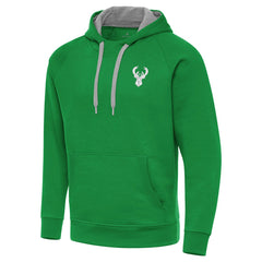 Milwaukee Bucks Antigua St. Patrick's Day Victory Raglan Pullover Hoodie Kelly Green
