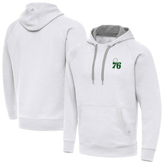 Philadelphia 76ers Antigua St. Patrick's Day Victory Raglan Pullover Hoodie White outlet