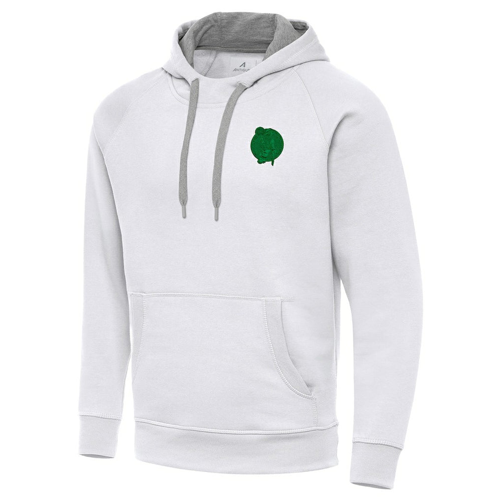 Boston Celtics Antigua St. Patrick's Day Victory Raglan Pullover Hoodie White