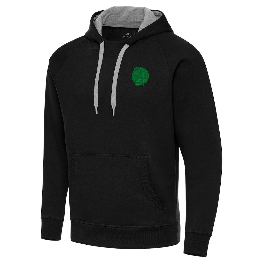 Boston Celtics Antigua St. Patrick's Day Victory Raglan Pullover Hoodie Black