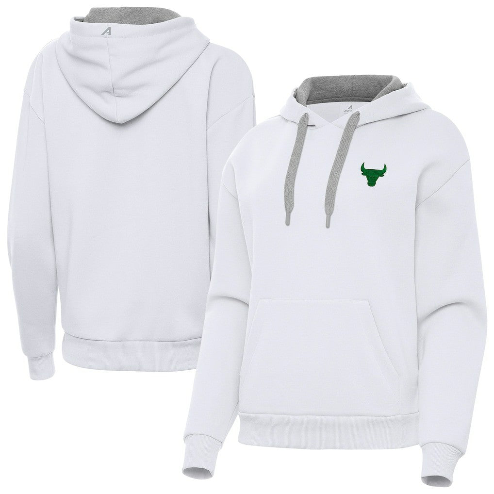 Chicago Bulls Antigua Women's St. Patrick's Day Victory Pullover Hoodie White