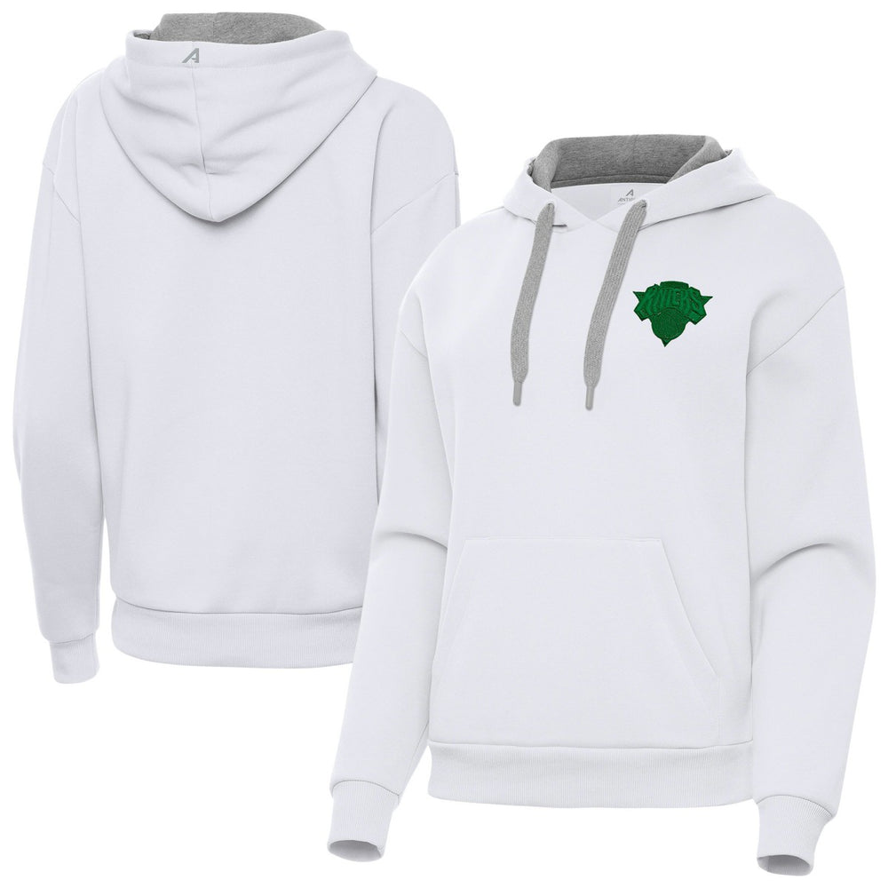 New York Knicks Antigua Women's St. Patrick's Day Victory Pullover Hoodie White outlet