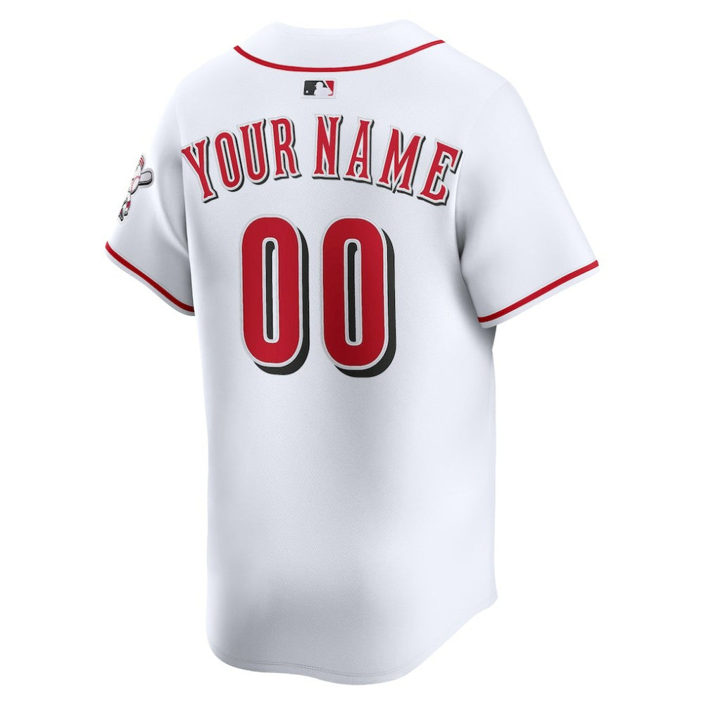 Cincinnati Reds Nike Home Limited Custom Jersey - White Jerseys